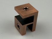 Square Shower Top Header Clip 10mm to 10mm Glass - Red Copper